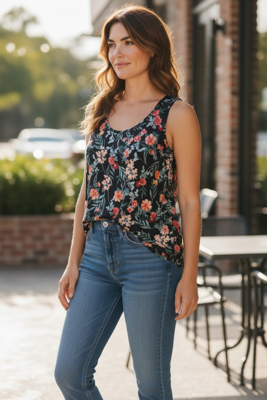 Loft Outlet Tank Top Size XXL Floral Print Sleeveless